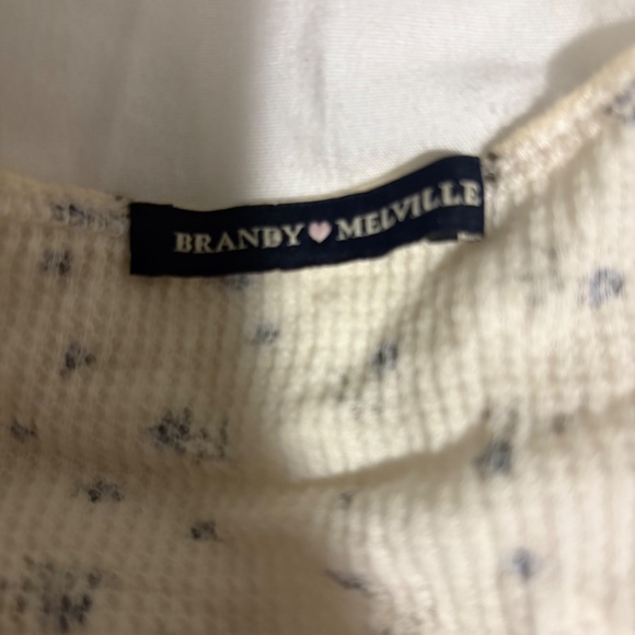 Brandy Melville Floral Ribbed Wrap Top – OS – Coquette/Y2K - Picture 3 of 3